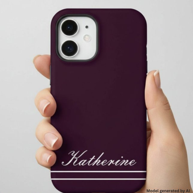 Skript Name Minimalist Pflaume iPhone 16 Hülle (Von Creator hochgeladen)
