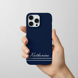 Skript Name Minimalistisch Navy Blau iPhone 16 Pro Max Hülle