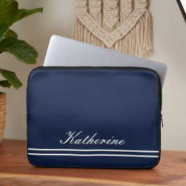 Skript Name Minimalistisch Navy Blau Laptopschutzhülle