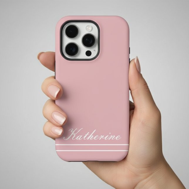 Skript Name Minimalistisch Rosa iPhone Hülle (Von Creator hochgeladen)