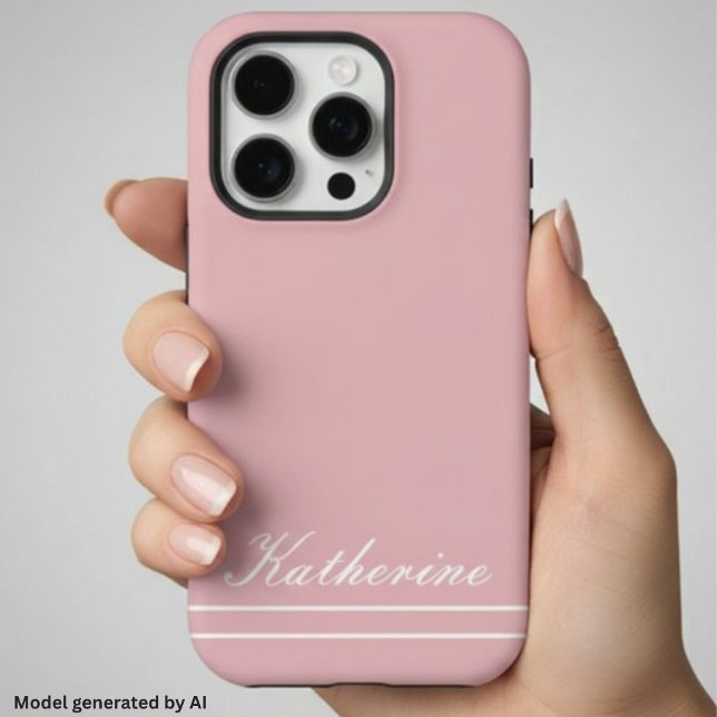 Skript Name Minimalistisch Rosa iPhone Hülle (Von Creator hochgeladen)