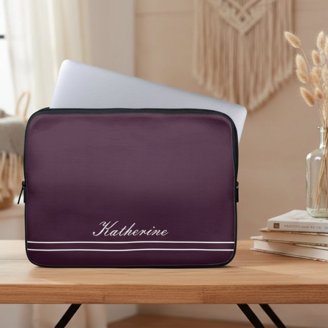 Skript Name Minimalistischer Pflaume Laptopschutzhülle (Von Creator hochgeladen)