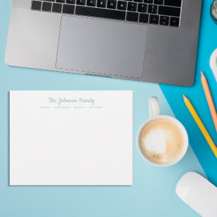 Skript Neutral Blue Familienname Stationierung Mitteilungskarte