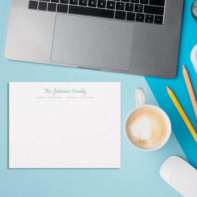 Skript Neutral Blue Familienname Stationierung Mitteilungskarte (Von Creator hochgeladen)