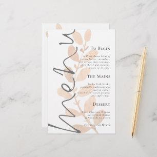 Skript-Peach-Blätter Hochzeitmenü