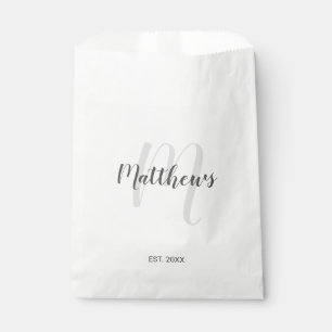 Skript-Personalisierte Monogramm und Familienname Geschenktütchen