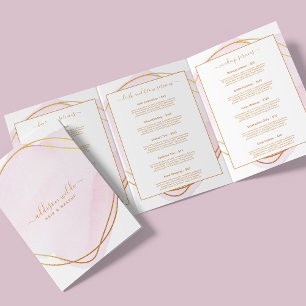 Skript Rosé Wasserfarbe Gold Salon Broschüre