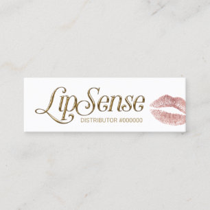 Skript-Rosen-Goldlippen LipSense Verteiler-3D Mini Visitenkarte