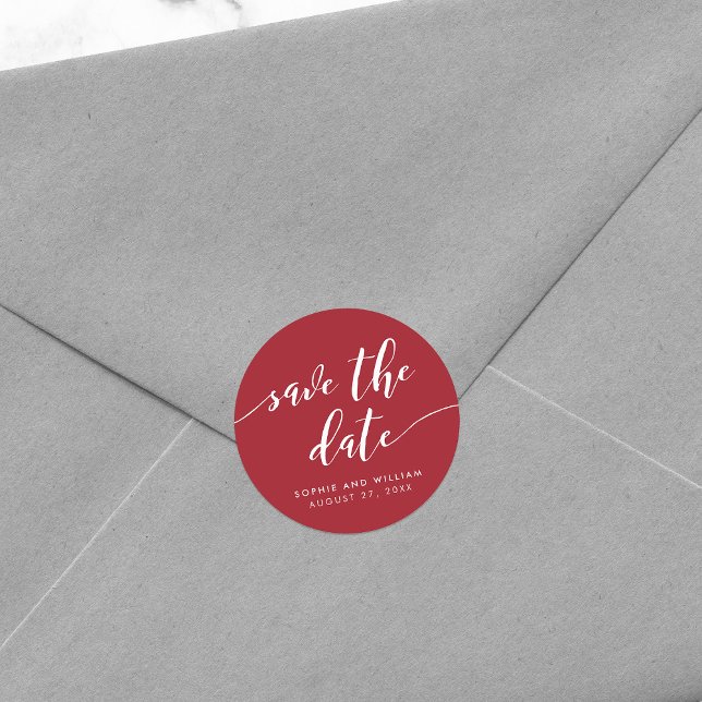 Skript Save the Date bearbeiten ändern Runder Aufkleber (Von Creator hochgeladen)