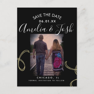 Skript-Save the Date Foto-Imitate Swirren Postkart Postkarte