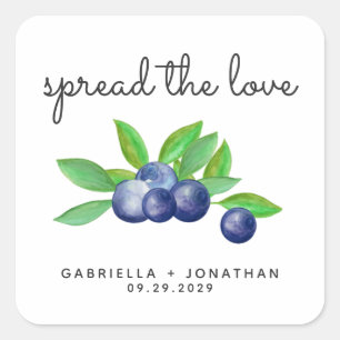 Skript Spread The Love Blaubeermarmelade  Favor Ta Quadratischer Aufkleber