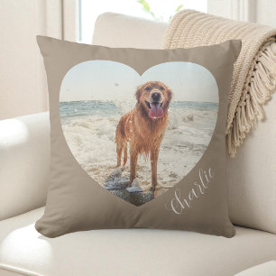 Skript Taupe Haustier Herz Foto Personalisierter H Kissen