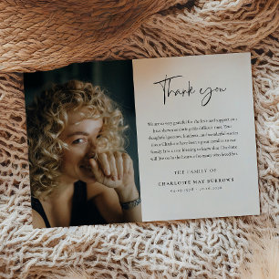 Skript-Typografie Individuelles Foto & Nachricht B Dankeskarte