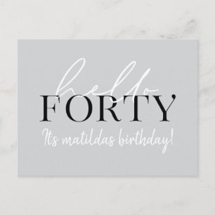 Skript u. geometrischer 40. Geburtstag Postkarte