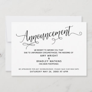 Skript verzögern Hochzeitsankündigung Einladung