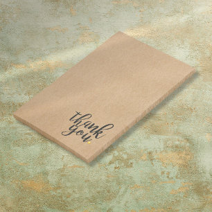 Skript Vielen Dank Gold Liebe Herz Rustic Kraft Post-it Klebezettel