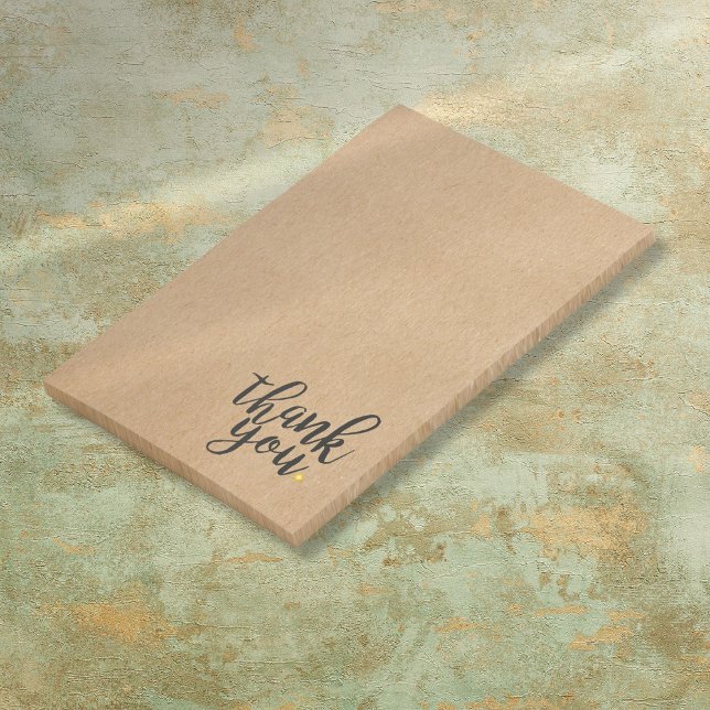 Skript Vielen Dank Gold Liebe Herz Rustic Kraft Post-it Klebezettel (Script Thank You Gold Love Heart Rustic Kraft Post-it Notes)