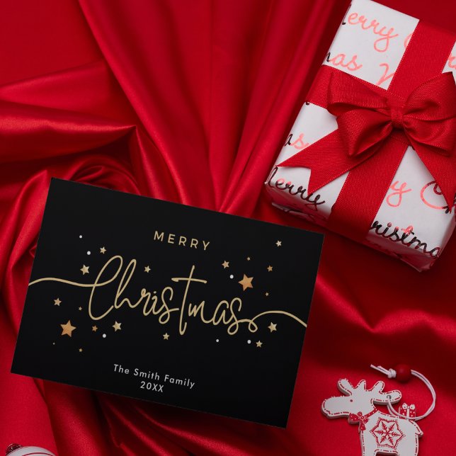 Skript Weihnachten und Inside Foto Schwarzer Feier Karte (Von Creator hochgeladen)