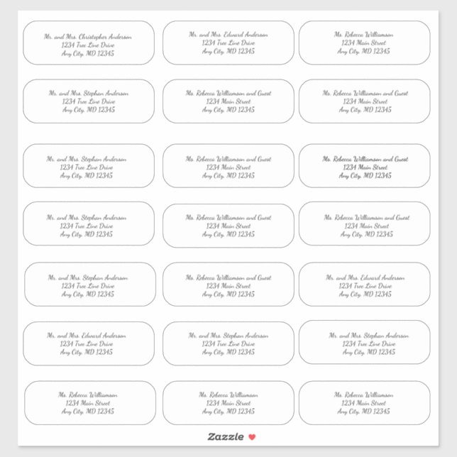 Skriptaufkleber für die Hochzeitsumgebung Aufkleber (Blatt)