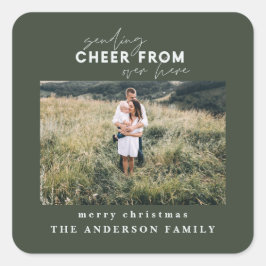 Skriptdistanzierung, die von hier aus Beifall send Quadratischer Aufkleber