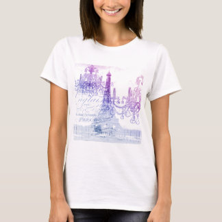 Skripte lila Kronleuchter Paris eiffel Turm T-Shirt