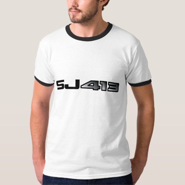 Skriptemblem Suzukis SJ 413 T-Shirt (Vorderseite)