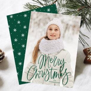 Skriptfrohe Weihnachten Whimsical Grüne Fotografie