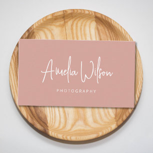 Skripthandgeschriebene Signatur Dusty Rose Boho Visitenkarte