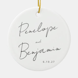 Skripthandschrift Schwarz-weißes Hochzeitsszenario Keramik Ornament