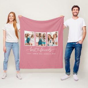 Skriptherz niedlich moderne Multi-Foto beste Freun Fleecedecke