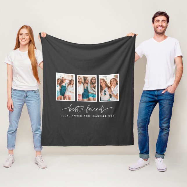 Skriptherz niedlich moderne Multi-Foto beste Freun Fleecedecke (Beispiel)