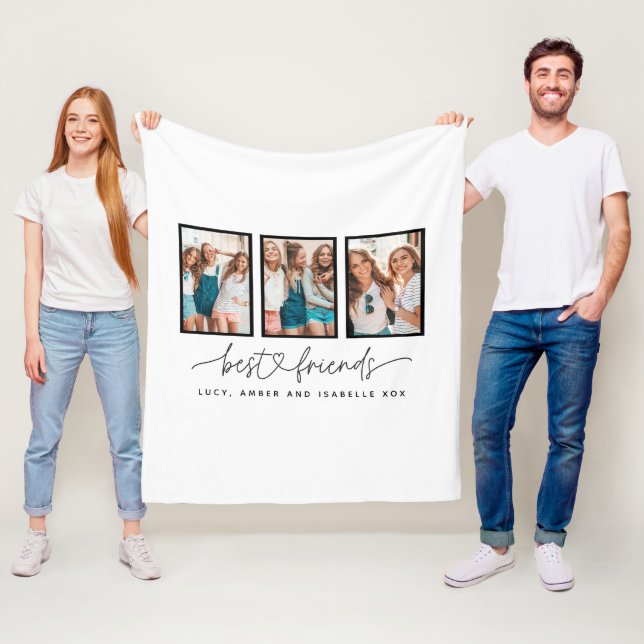 Skriptherz niedlich moderne Multi-Foto beste Freun Fleecedecke (Beispiel)