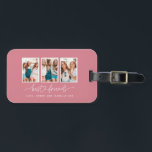 Skriptherz niedlich moderne Multi-Foto beste Freun Gepäckanhänger<br><div class="desc">Skriptherz niedlich moderne Multi-Foto beste Freunde Triptygeschenk</div>