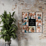 Skriptherz niedlich moderne Multi-Foto beste Freun Poster<br><div class="desc">Script-Herz niedlich moderne Multi-Foto beste Freunde einfache minimale elegante Wohngestaltung Schwarz-Weiß-Poster-Geschenk.</div>