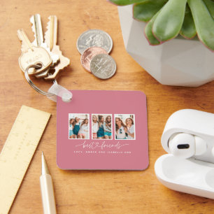 Skriptherz niedlich moderne Multi-Foto beste Freun Schlüsselanhänger