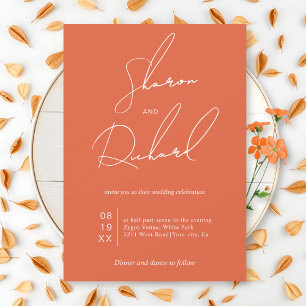Skriptkalligraphie Verona Sonnenuntergang Orangenh Einladung