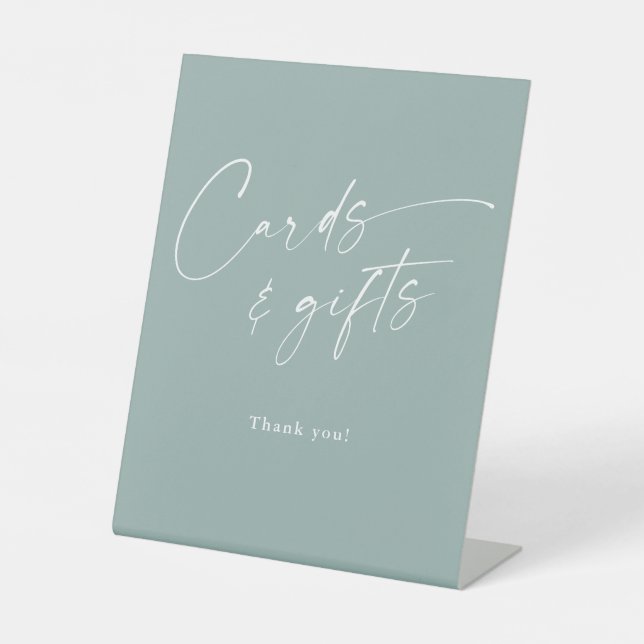 Skriptkarten und Geschenke neutrale Babydusche Sockelschild (Vorderseite)