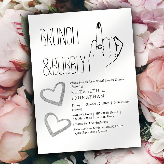 Skriptminimaler Brunch und bubbly Einladung (Von Creator hochgeladen)