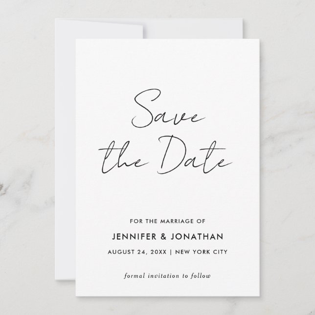 Skriptmoderne Vorlage einfach schwarz und weiß (Vorderseite)