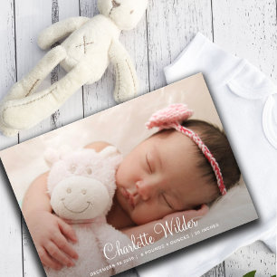 Skriptname 2 Foto Baby Girl Geburtsankündigung