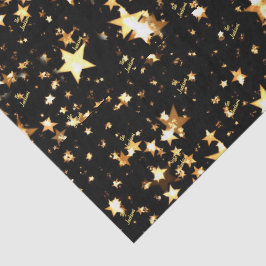 Skriptname (3) Tissue Paper Black & Gold Stars Seidenpapier