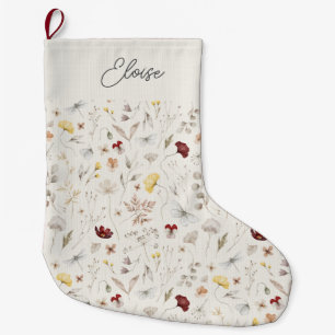 Skriptname Boho Wildflower Weihnachten Großer Weihnachtsstrumpf