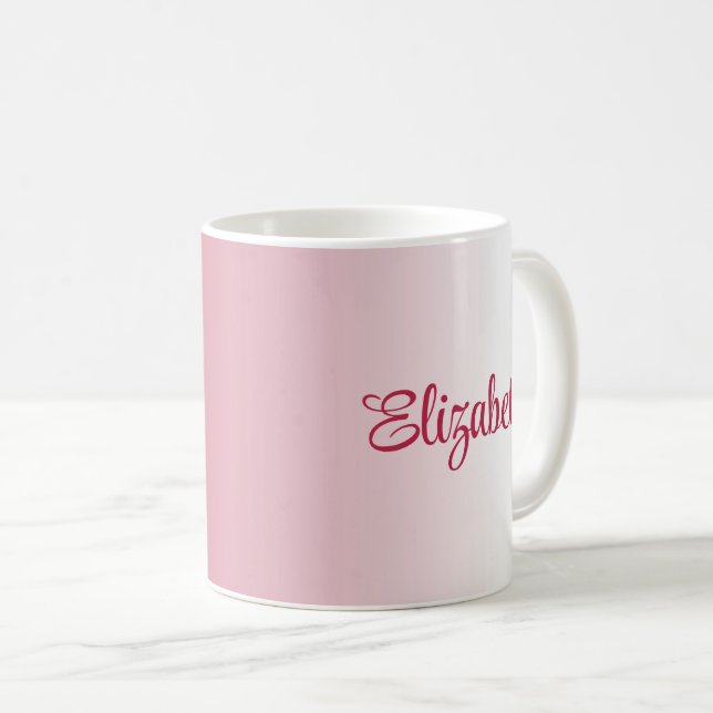 Skriptname Eleganter Trend Farbe Viva Magenta Kaffeetasse (VorderseiteRechts)