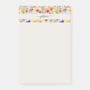 Skriptname für Elegante Wildblumen Post-it Klebezettel