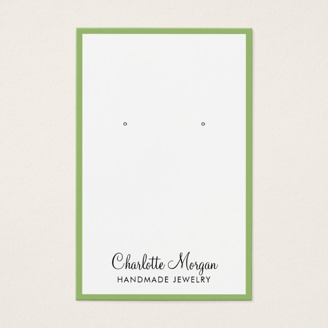 Skriptname Green Border Earring Display Card (Vorderseite)