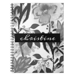 Skriptname hinzufügen | Schwarzes botanisches Must Notizblock