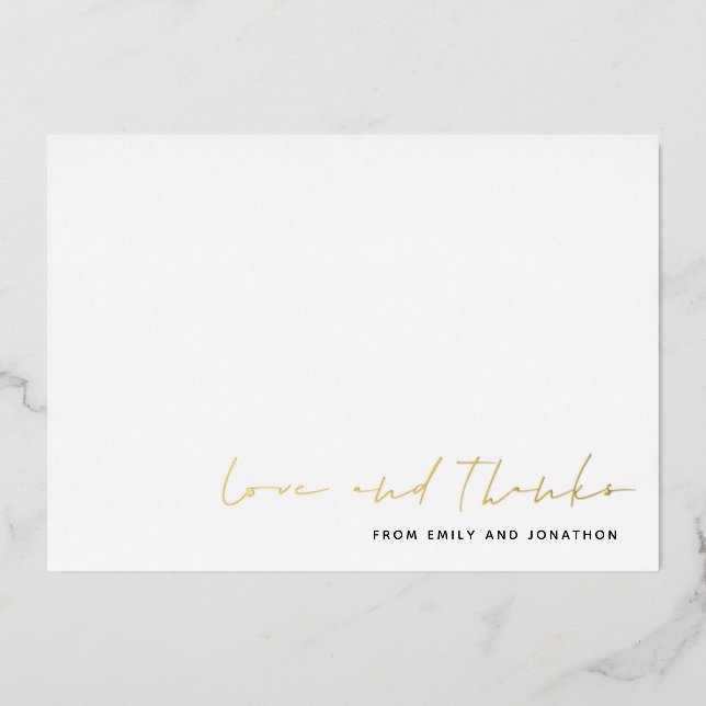 Skriptname Hochzeit Vielen Dank Card Luxus Foil Folieneinladung (Vorderseite)