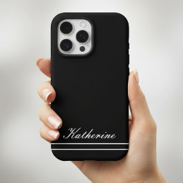 Skriptname Minimalist Midnight Black iPhone 16 Pro Hülle
