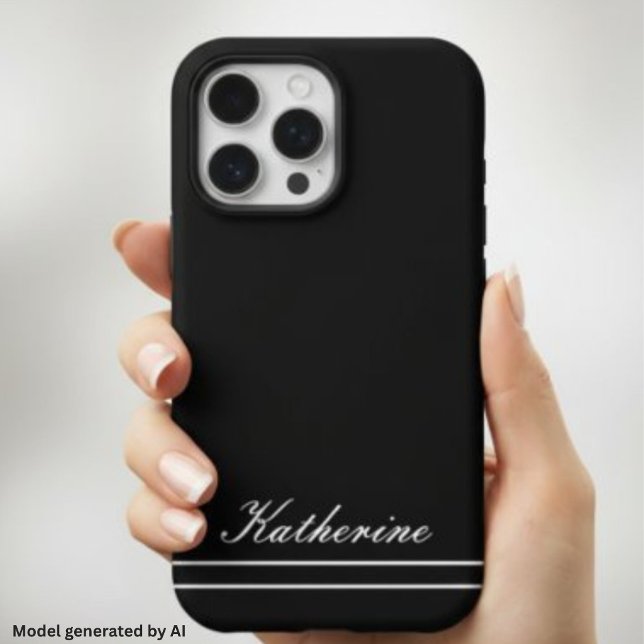 Skriptname Minimalist Midnight Schwarz iPhone Hülle (Von Creator hochgeladen)