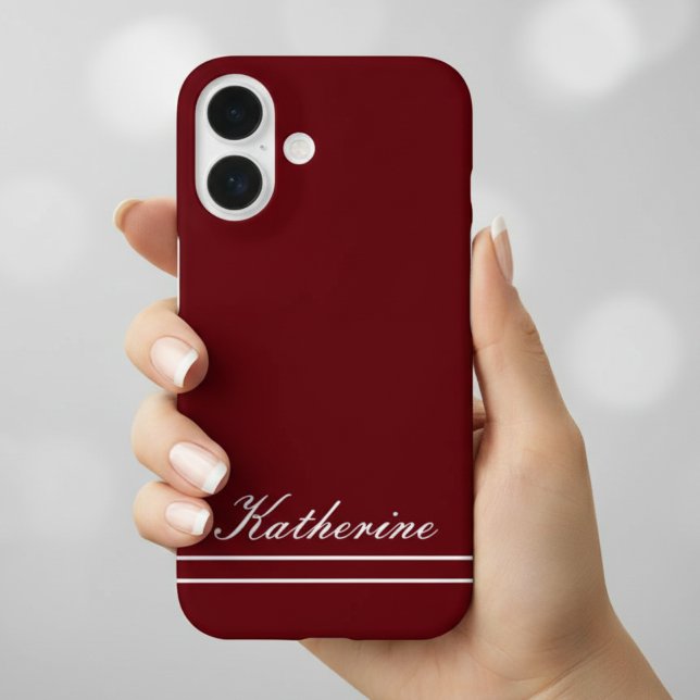 Skriptname Minimalistisch Burgunderrot Case-Mate iPhone Hülle (Von Creator hochgeladen)